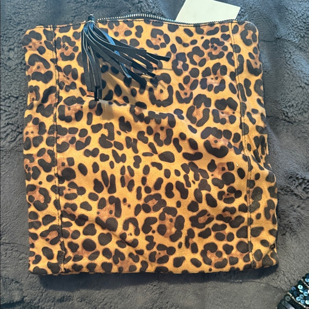 Nordstrom Brown Leopard Print Pouch